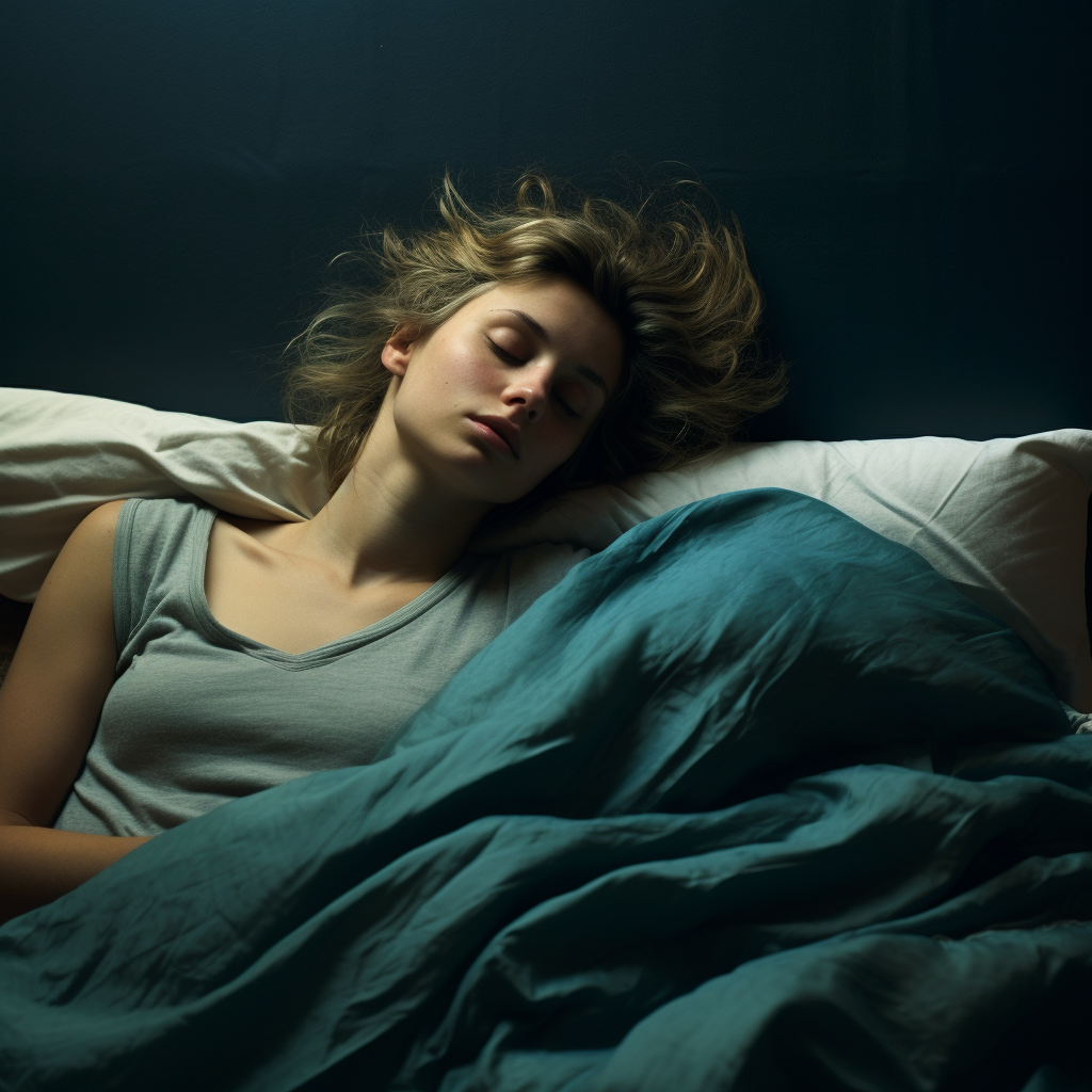 Femme qui fait de l'apnée du sommeil